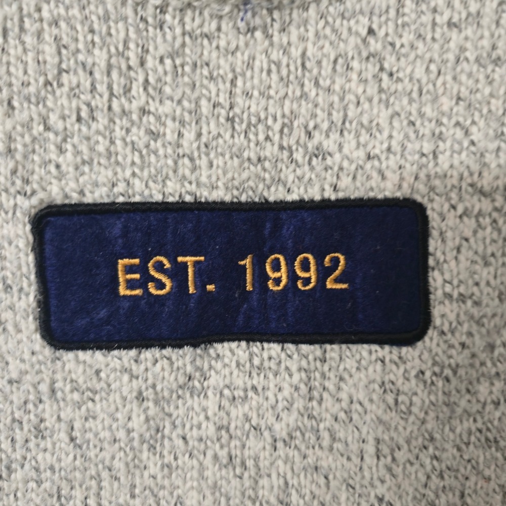 Forever 21 Grey Marled Crew Neck Sweater EST 1992 Patch Medium - Picture 3 of 7